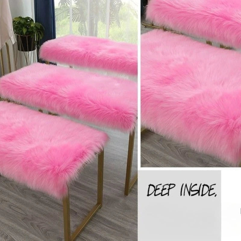 Korean Style Long Hair Cushion Window Decoration Plush Bag Clothing Plush Decorating Shelf Display Cabinet Makeup Table Mats