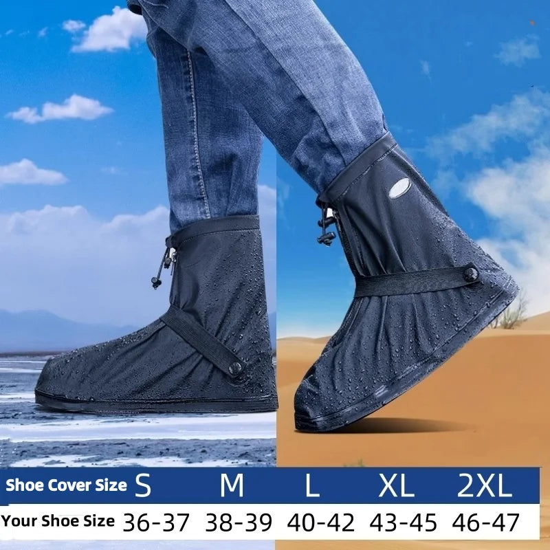 Waterproof Rain Boot Covers Reusable Non-Slip Cycling Hiking Shoe Protectors Rain Snow Wet Sand Overshoes Pants Protectors
