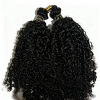 Kinky Curly Feather Crochet Braid Human Hair Extensions Knotless Pre-Separated Crochet Hair Extensions Human Hair Natural Color