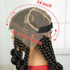 Synthetic Full Lace Bantu Braids Wig with Baby Hair 14Inch Natural Lace Front Braided Wig Handmade Cornrow Braid for Black Women