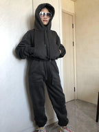Wholesale Fleece Hoodie with Jogger Pant Sweat Suit Fall Winter 2 Piece Set Tracksuit Women Sports Outfit Two Piece Solid Casual