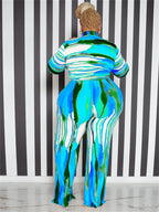 Wmstar Plus Size Two Piece Outfits Women Fall Clothing Tie Dye Top and Pants Leggings Matching Set Wholesale