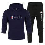 2026 Men's Tracksuit Hooded Sweatshirt+Sweatpants 2 Pcs Sets Sports Suit Casual Jogger Sportswear 2 Piece Male Streetwear Sets