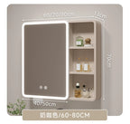 ‌Smart Corner Round Space Aluminum Mirror Cabinet, Wall Mounted Bathroom Storage with Shelves,Medicine Cabinet  Vanity Organizer