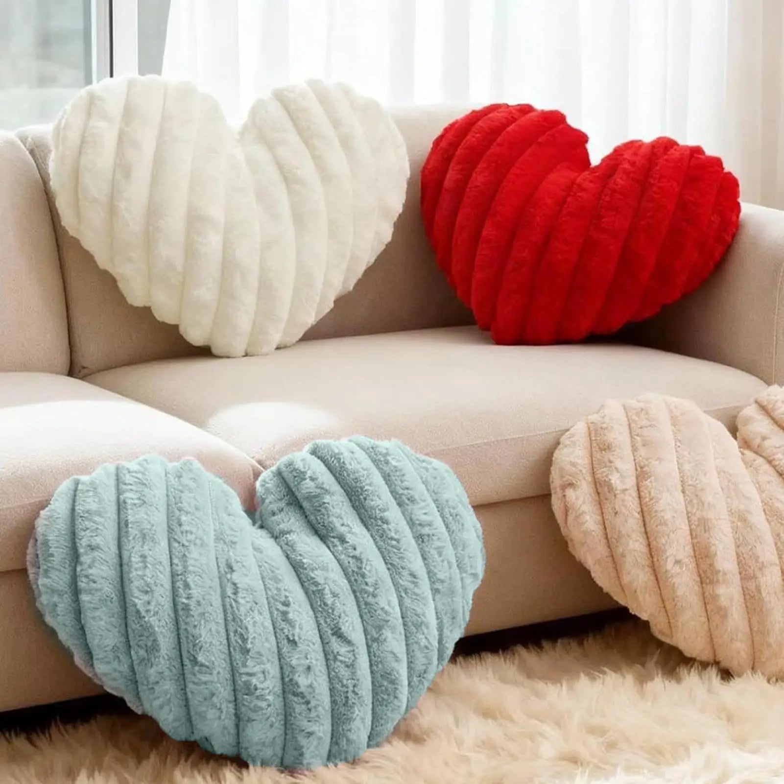 Heart Decorative Throw Pillow Living Room Bedroom Creative Cute Heart Pillow Home Soft Comfort Heart Shape Pillow Decoration