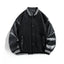 American Retro Suede Baseball Jacket Men's Spring Autumn Casual Leather Sleeve Outerwear JK819 Public Version Couple's Style