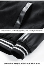 American Retro Suede Baseball Jacket Men's Spring Autumn Casual Leather Sleeve Outerwear JK819 Public Version Couple's Style