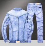 Spring Autumn Men's Denim Suit Loose Korean Trendy Two-Piece Versatile Outerwear Casual Jacket Denim sets