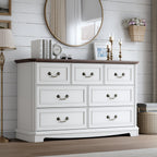 Farmhouse Dresser for Bedroom with 7 Drawer, Wood Vintage Dresser TV Stand for Living Room, Hallway