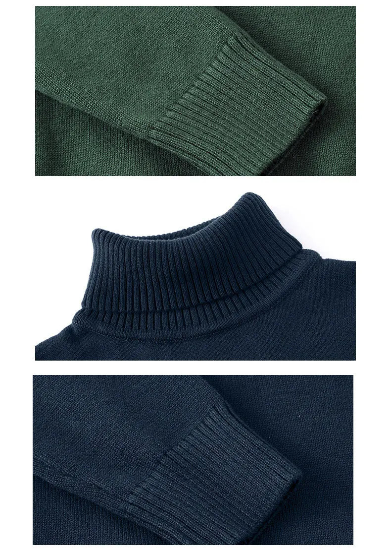2026 Autumn Winter Children's Cotton Sweater Full Sleeve Turtleneck Knitwear Baby Boys Girls Clothing Warm Soft Jumper Pullovers