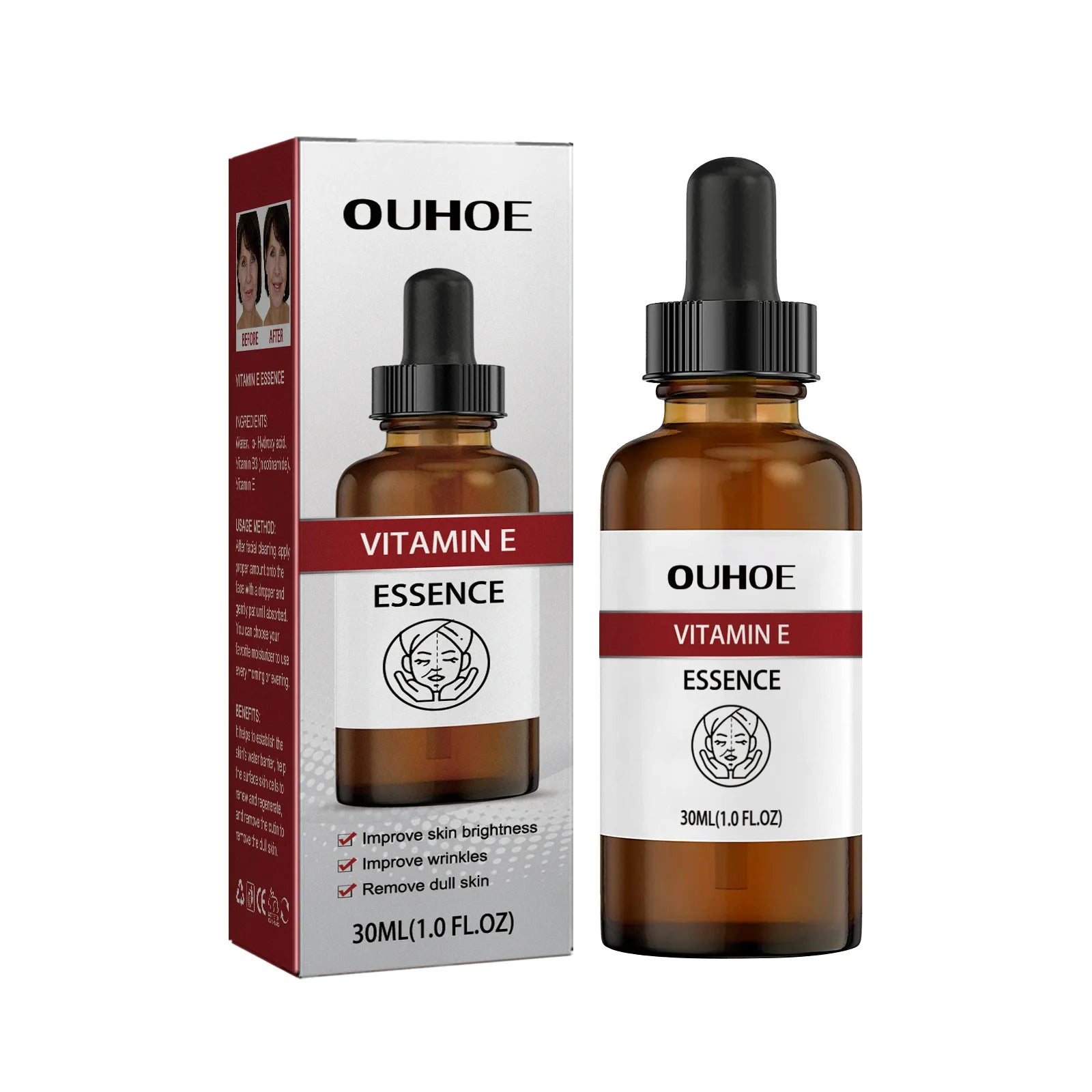 Vitamin E Facial Essence Lightens Fine Lines Brightens Moisturizes and Hydrates The Skin, Facial Skin Care Products 30ML
