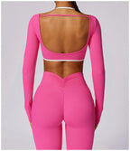2-Piece Activewear Set – Long Sleeve Crop Top & Leggings