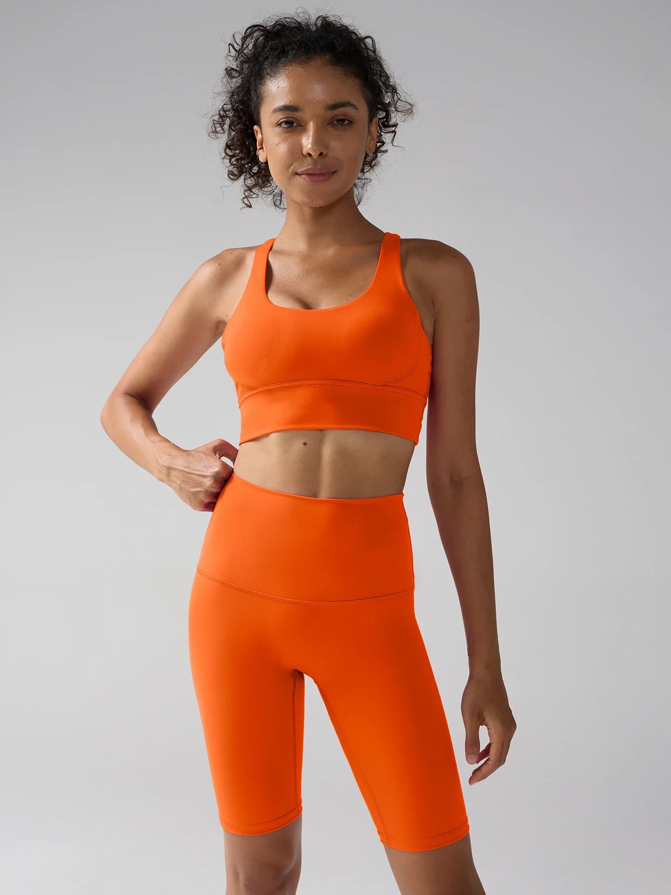 Workout Sportswear 2PCS Piece Female Women Active Wear Sports Tank Top Women Gym Workout Leggings Booty Bum Leggings Main image