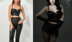 Stylish Wowen PU Leather Corset Imitation Leather Festival Clothing Bustier Lady Cropped Top Girls Punk Rock Club Party Camis