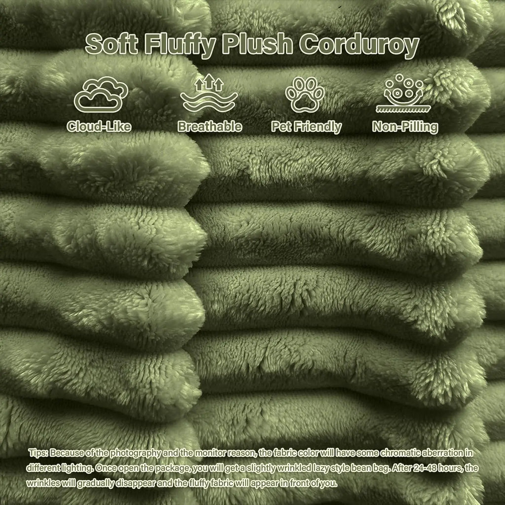 108in U-Shape Modular Sectional Sofa Deep Seat Corduroy Oversize Ottoman Cloud Couch Small Apartment Green Custom