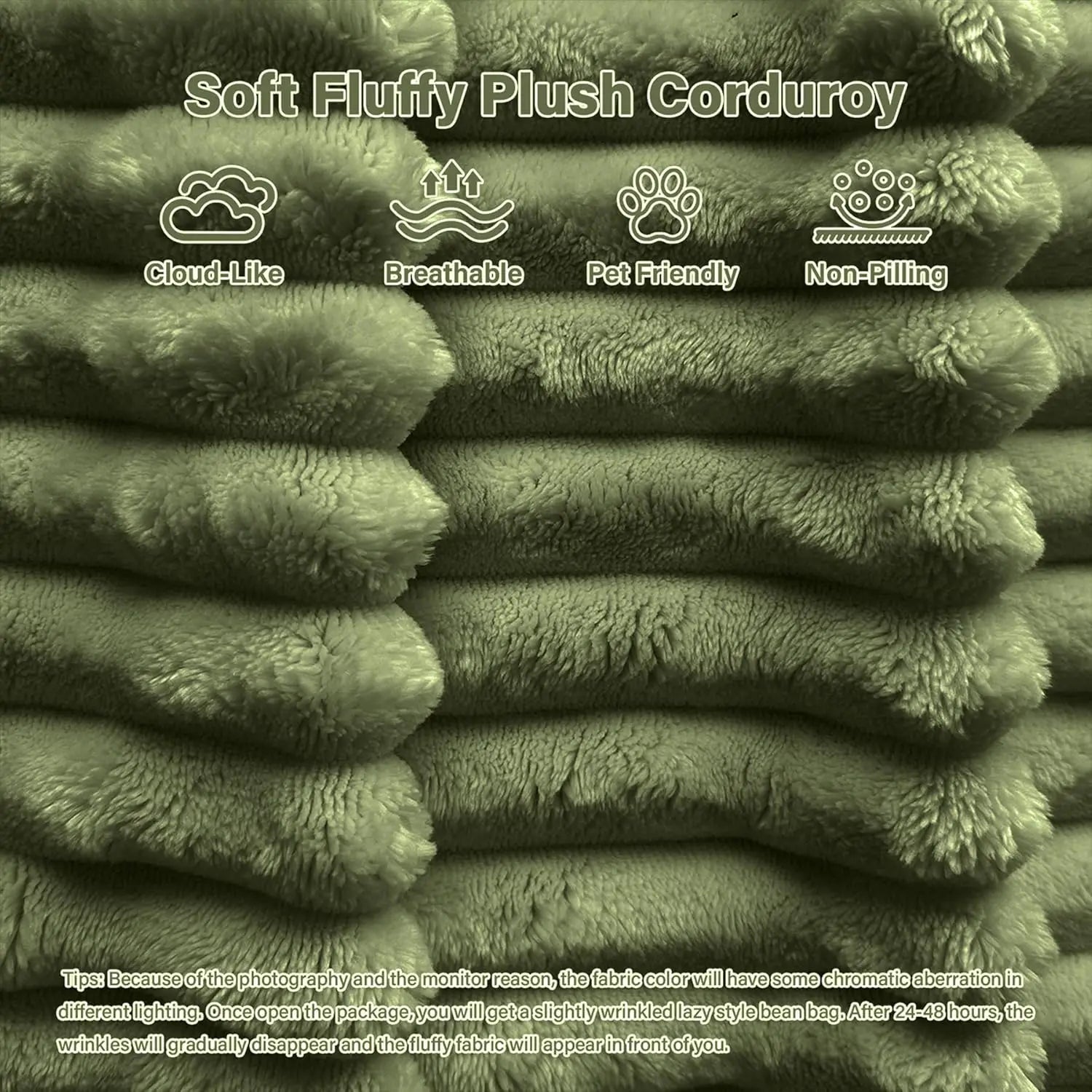 108in U-Shape Modular Sectional Sofa Deep Seat Corduroy Oversize Ottoman Cloud Couch Small Apartment Green Custom