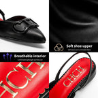 CHCH Women's Sandals 2026 New Black Pointed Flat bottomed loafers Simple Black Business Women's Shoes