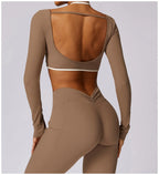 2-Piece Activewear Set – Long Sleeve Crop Top & Leggings