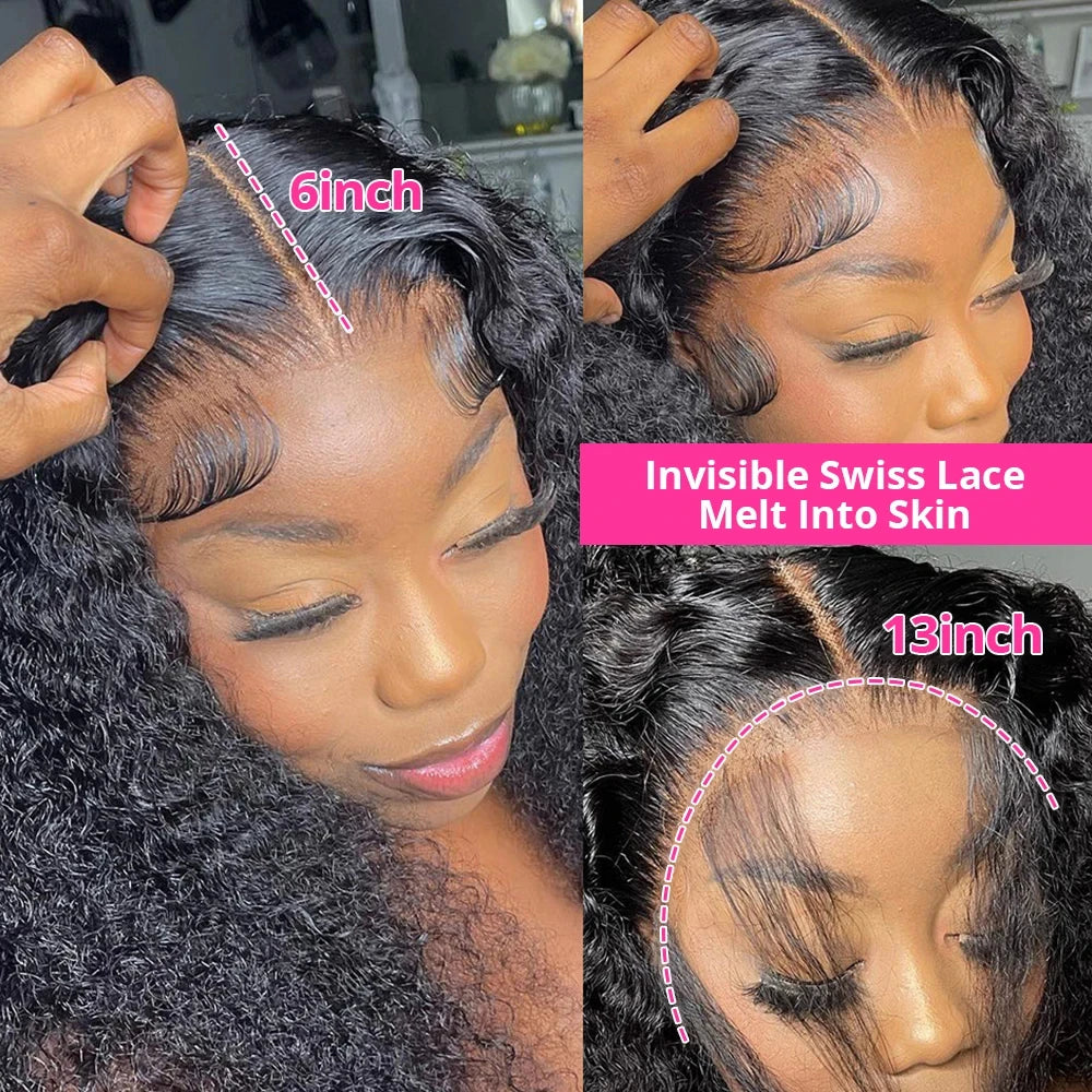 250 Density Water Wave 13X6 13X4 Hd Transparent Lace Deep Wave Frontal Wigs Pre Plucked Human Hair Curly Wigs For Black Women
