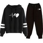 2026 Womens Tracksuit Print Casual Sweatshirt Sweatpants 2 Pcs Set Daily Sports Jogging Woman Clothing Quality Street Sportswear