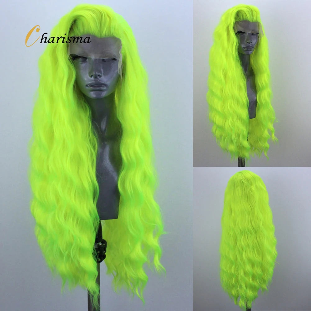 Charisma Synthetic Lace Front Wigs For Women Long Curly Lace Front Wig Natural Hairline Pre Plucked Pink Grey Wig Cosplay