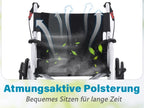 Lightweight Travel Wheelchair Foldable Compact Hand Push Wheelchair for Easy Storage in Car Trunk Airplane Suitable for Adult