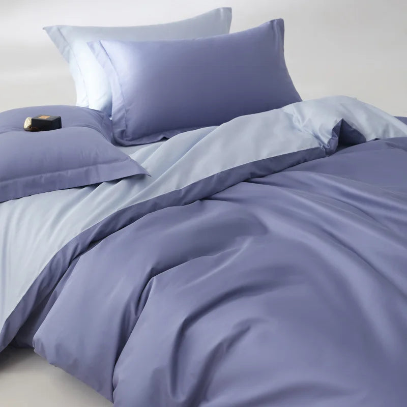 1pc Egyptian Cotton Duvet Cover Solid Color 100% Cotton 800 Thread Count Quilt Cover Korean Minimalist Style Bedding Ultra Soft