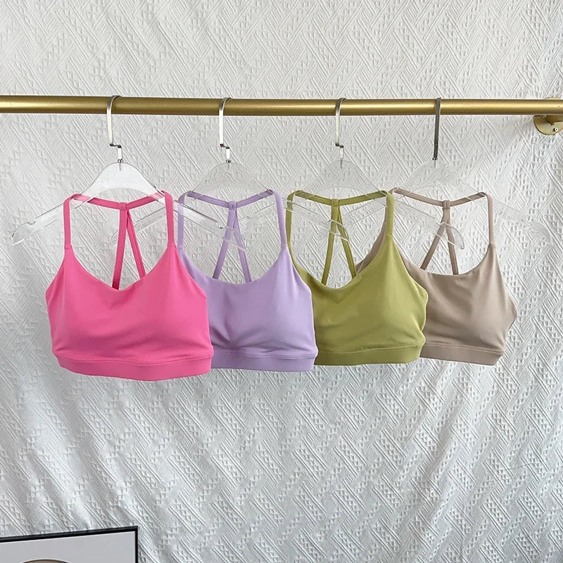 Women Fitness Sports Bra Top Sexy Beauty Back Gym Crop Tops Shockproof Fitness Quick Drying Pilates Running Yoga Tank Top Secondary image