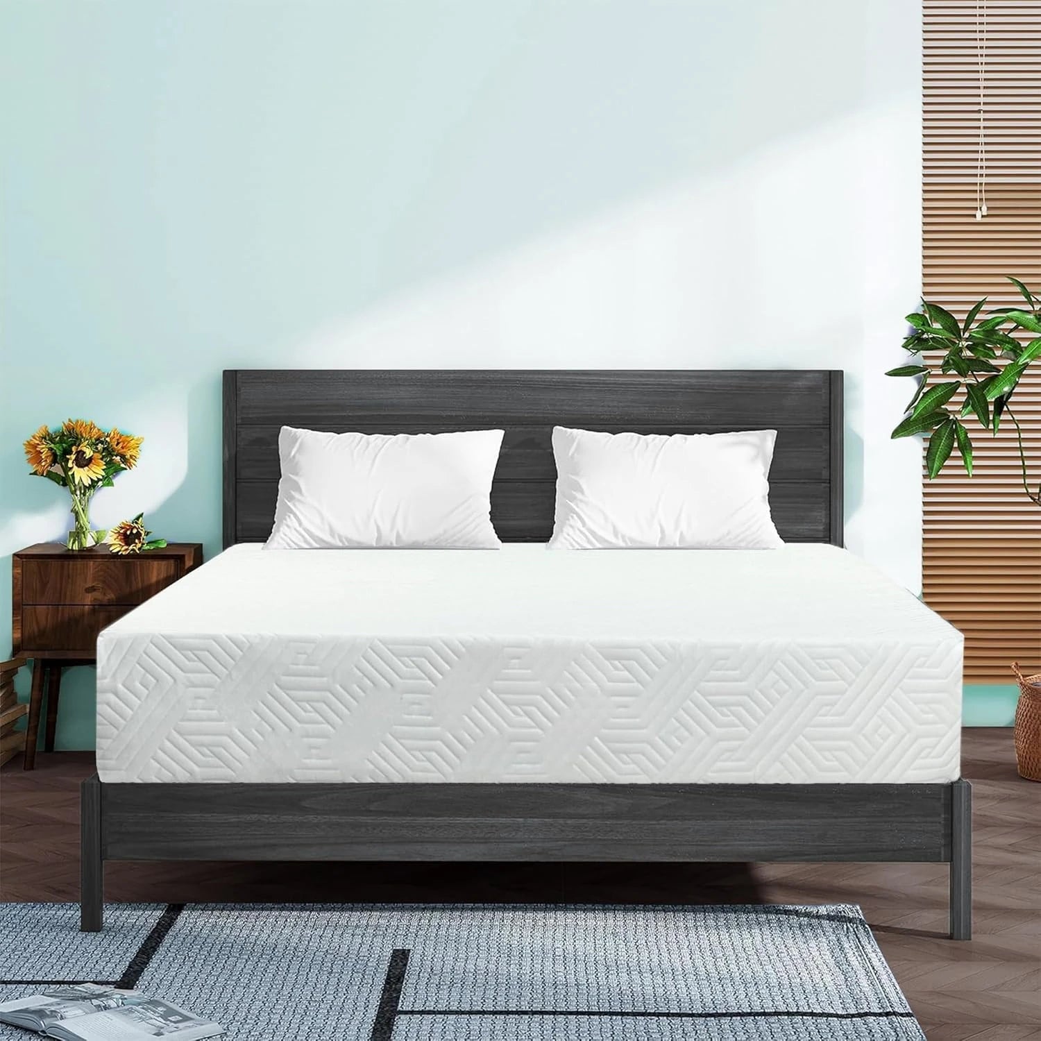 Twin Mattress, 4 Inch Foam Mattress in a Box, Medium Firm, Reversible, Pressure Relief, for Bunk Bed, Customized