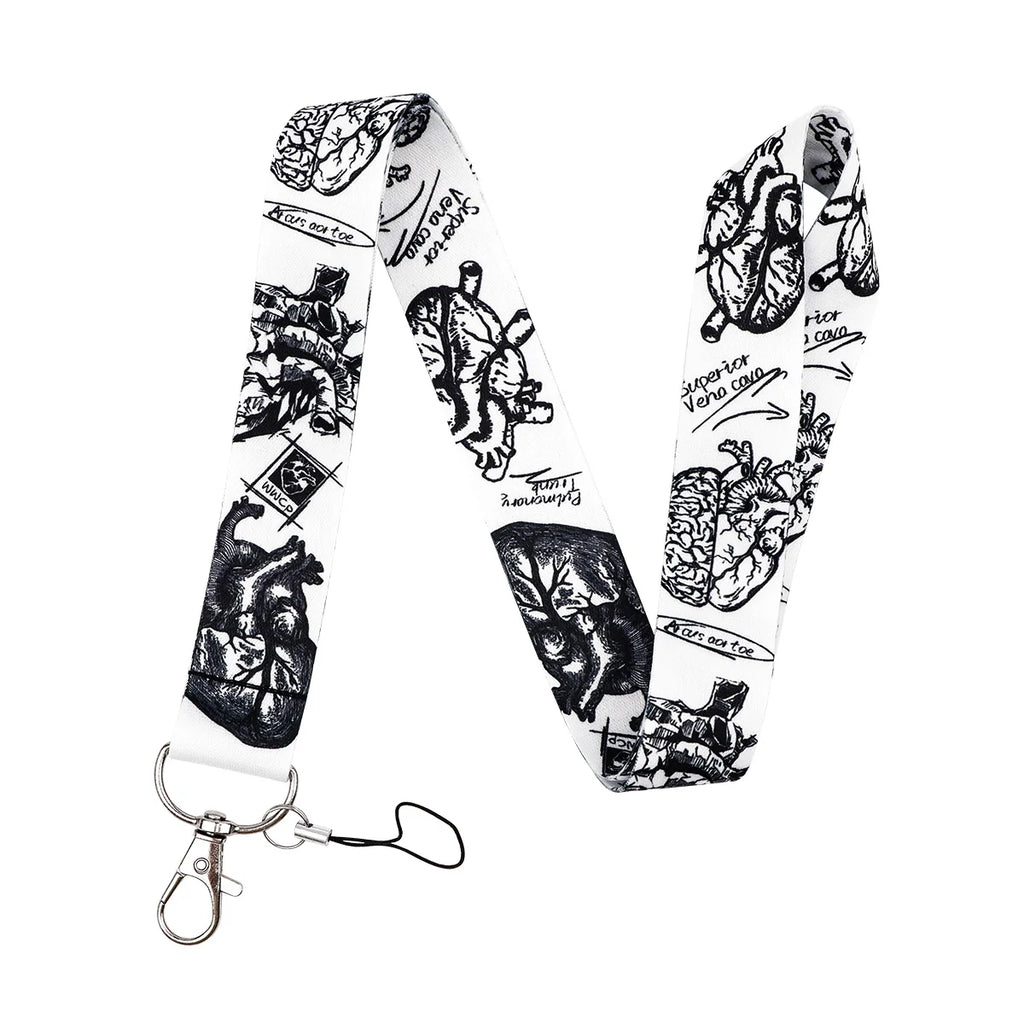 Heart Credential Holder Medical Lanyards for Key Neck Strap For Card Badge Gym Keychain Keyring Accessories Nurse Doctor Gifts