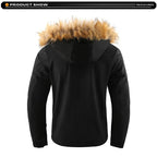 New Winter Men Outwear Fleece Warm Removable Hooded Hiking Jacket Men Outdoor Windproof Casual Fashion Jacket Coat Male Clothing