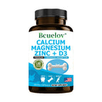 Bcuelov Calcium Magnesium Zinc Vitamin D3 Supplement - Bones Teeth Muscles Nerves Metabolism Protein Synthesis Immune System
