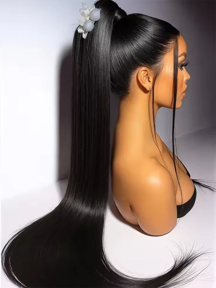 30 Inch 13x6 Straight Lace Front Wigs Human Hair 200% Density HD Lace Front Wigs Human Hair Pre Plucked Glueless Straight Wig Main image