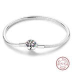 Bracelet Silver 925 Original 17-20CM Star Moon Sun Four Leaf Clover Green Zircon Bracelets Fit DIY Charms Birthday Jewelry Gifts