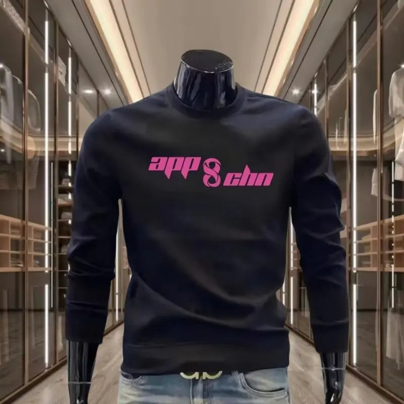 Autumn Men's Cotton Sweatshirt Korean Cool O-neck Long Sleeve Top High Quality Harajuku High Street Men Clothing Streetwear Men Secondary image