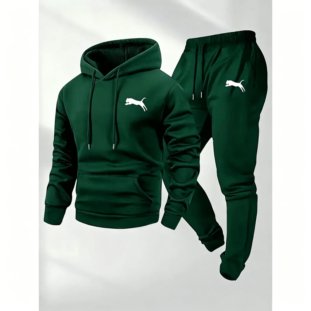 Hot Selling Men's Hooded Sweatshirt Pants Set Casual Tracksuit Streetwear Sportswear Fitness Jogger Outfit 2 Piece Warm Clothing