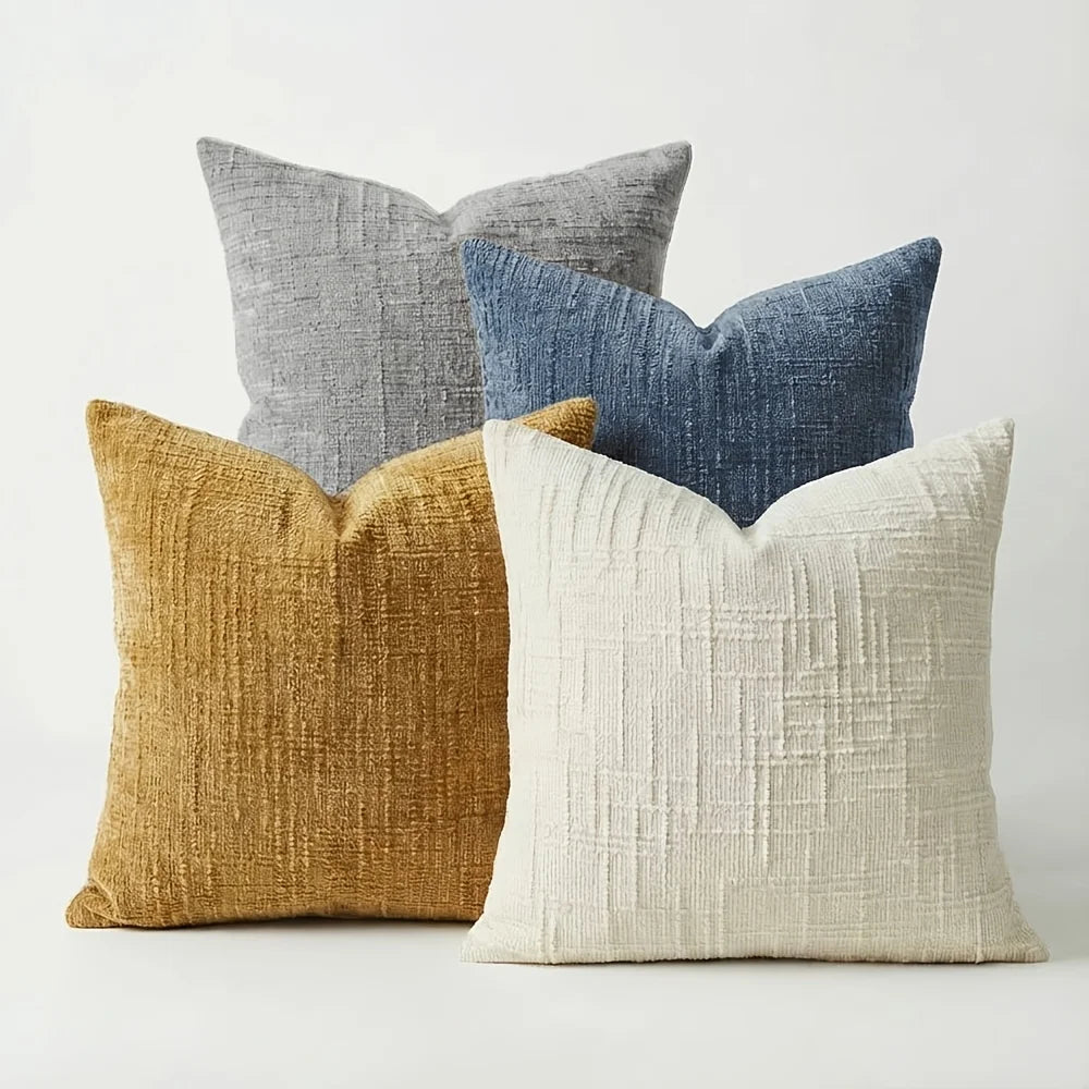 1Pcs Boho Soft Chenille Textured Home Decor Throw Pillow Covers 18x18in Farmhouse Cushion Covers for Spring Summer Fall Winter