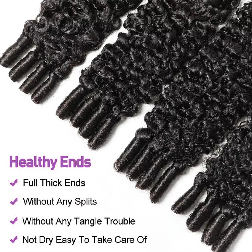 Burmese Curly Hair Bundles Raw Human Hair 1/3/4 Bundles Pixie Curly 100% Unprocessed Human Hair Weave Extensions For Women Wavy