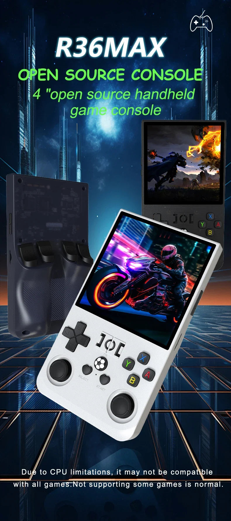 R36MAX Game Console 64GB 128GB 18000+GAMES Linux System 4.0inch K36 vs R36S 3.5inch Pocket Video Player No Download Required
