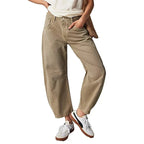 High Stretch Mid-Rise  Jeans Fashion Wide Leg Shape Women Casual Baggy Mid Waist Denim Jeans