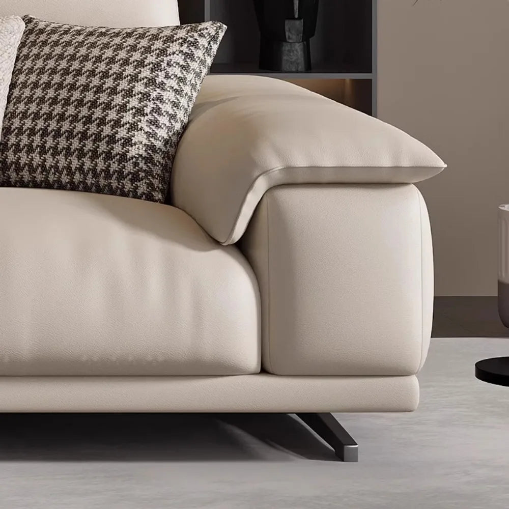 Genuine Leather Italian Living Room Sofa Luxury Lounge Designer Minimalist Sofa Modern Family Muebles Home Furniture Accessories