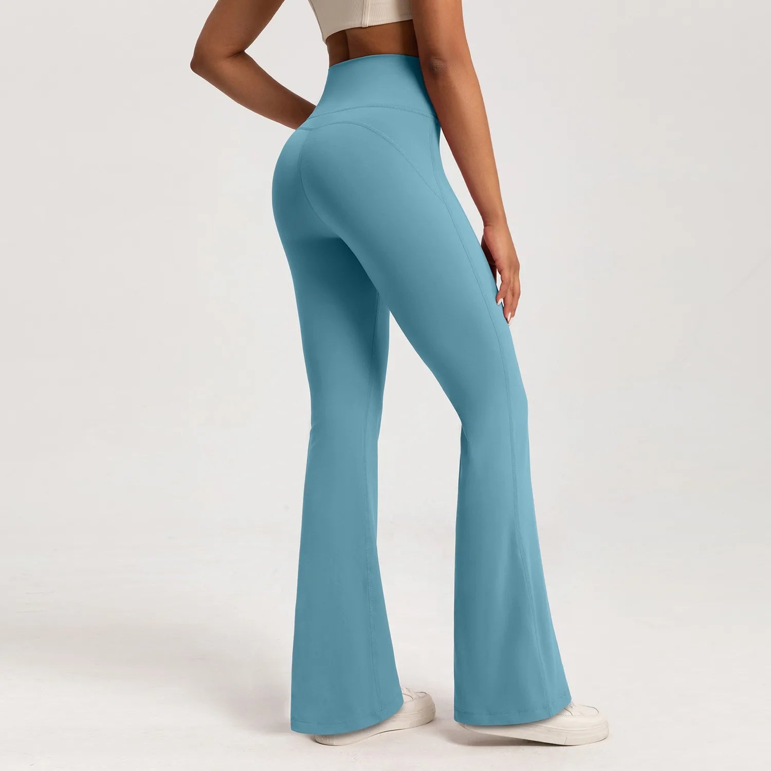 High-end Yoga Leggings Slim Yoga Pants High Waist Wide Leg Pants Bottoms Breathable Gym Casual Sports Bell Leggings Female Secondary image