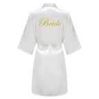 Wedding Bride Bridesmaid Robe Dressing Gown Sexy Women Bathrobe Nightgown Short Sleepwear Casual Flower Kimono Geisha M L XL