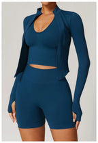 New Women Seamless Zipper Jacket Yoga Long Sleeved Gym Top Yoga Push Up Jacket Fitness Running Workout Sport Coat Women's Shirts