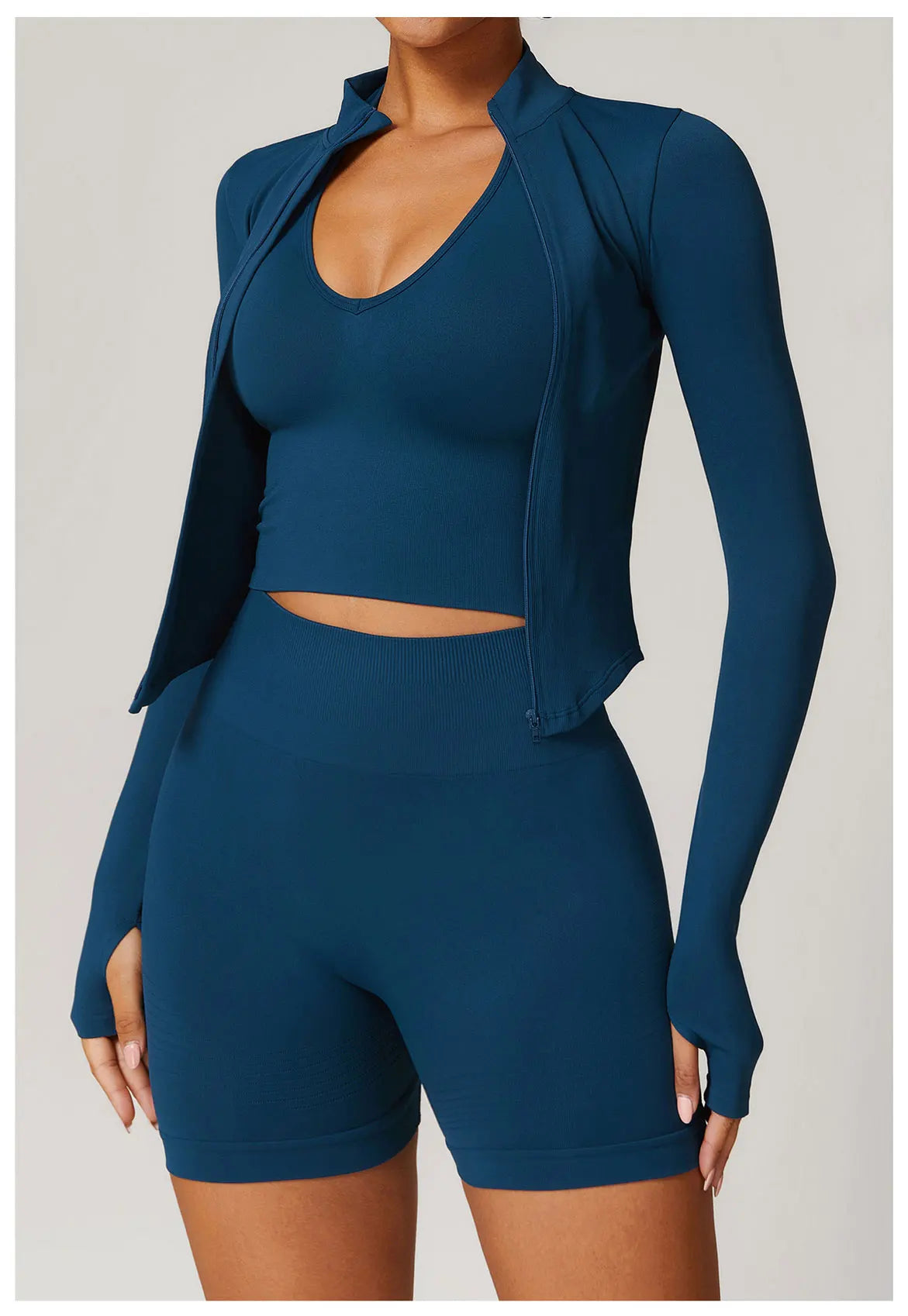 New Women Seamless Zipper Jacket Yoga Long Sleeved Gym Top Yoga Push Up Jacket Fitness Running Workout Sport Coat Women's Shirts