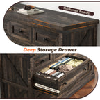 EnHomee 10 Drawer Large Antique Farmhouse wood Dresser and TV Stand with Smooth Metal Rail for Bedroom Storage