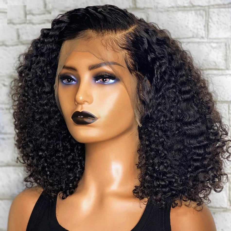 Deep Wave Bob Lace Front Human Hair Wigs Short Bob Wig 13x4 4x4 Lace Frontal Wigs Brazilian Black Pre Plucked Curly Human Hair