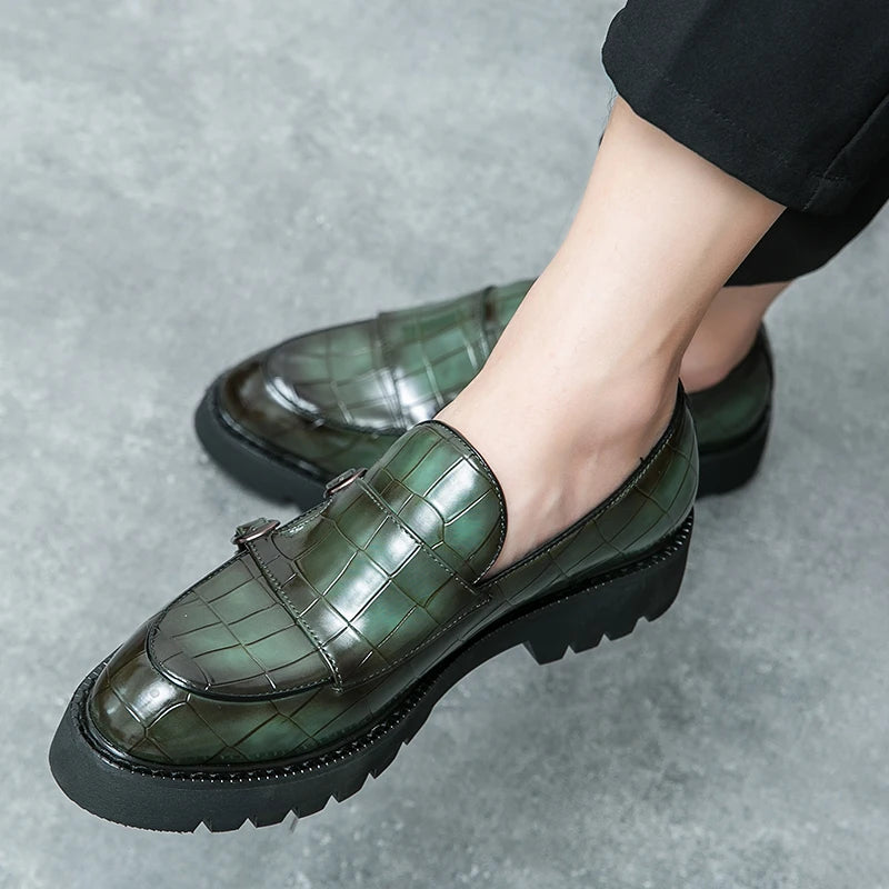 Man Shoes Genuine Leather Men Casual Shoes Business Formal British Style Luxury Male Loafers For Men Green Plus Size 38 44 45 46 Secondary image
