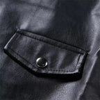 2026 New Men Solid Color Imitation Leather Jacket Red Fashion Homme Oblique Zipper Biker Coats Male Bar KTV Casual Top