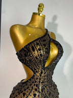 Sexy Sparkly Diamond Backless Short Dress 2026 Women Sleeveless Mesh See Through Evening Birthday Gown Singer Stage Outfit